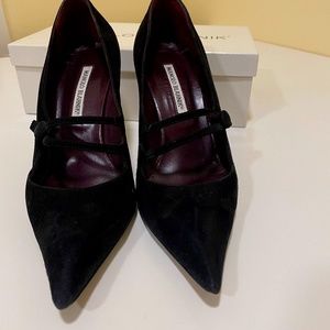 Manolo Blahnik Suede Mary Jane Pump